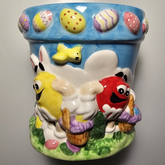 Vintage MARS M&Ms Easter Egg Hunt Collectible Ceramic Pot - Picture 12 of 15